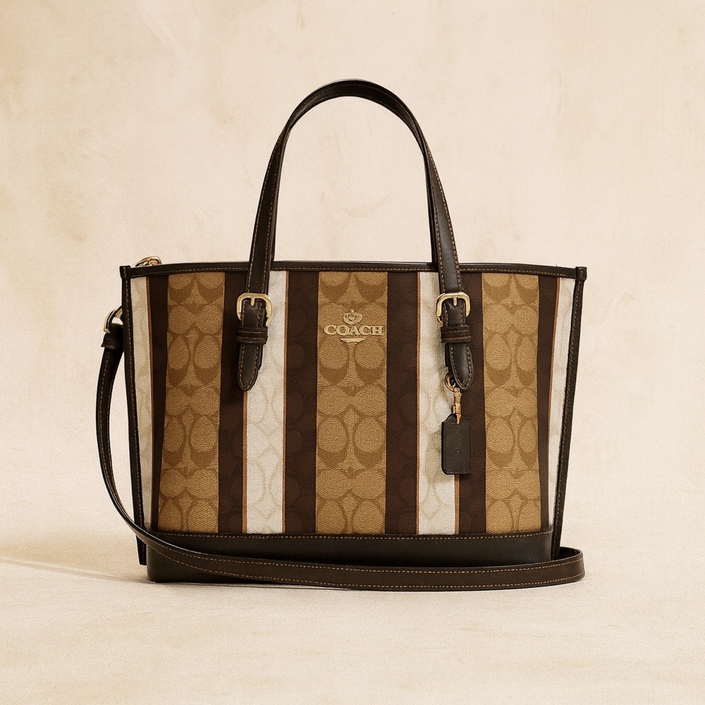 Coach - Mollie Tote 25 In Signature Jacquard With Stripes - Picture 2 of 14